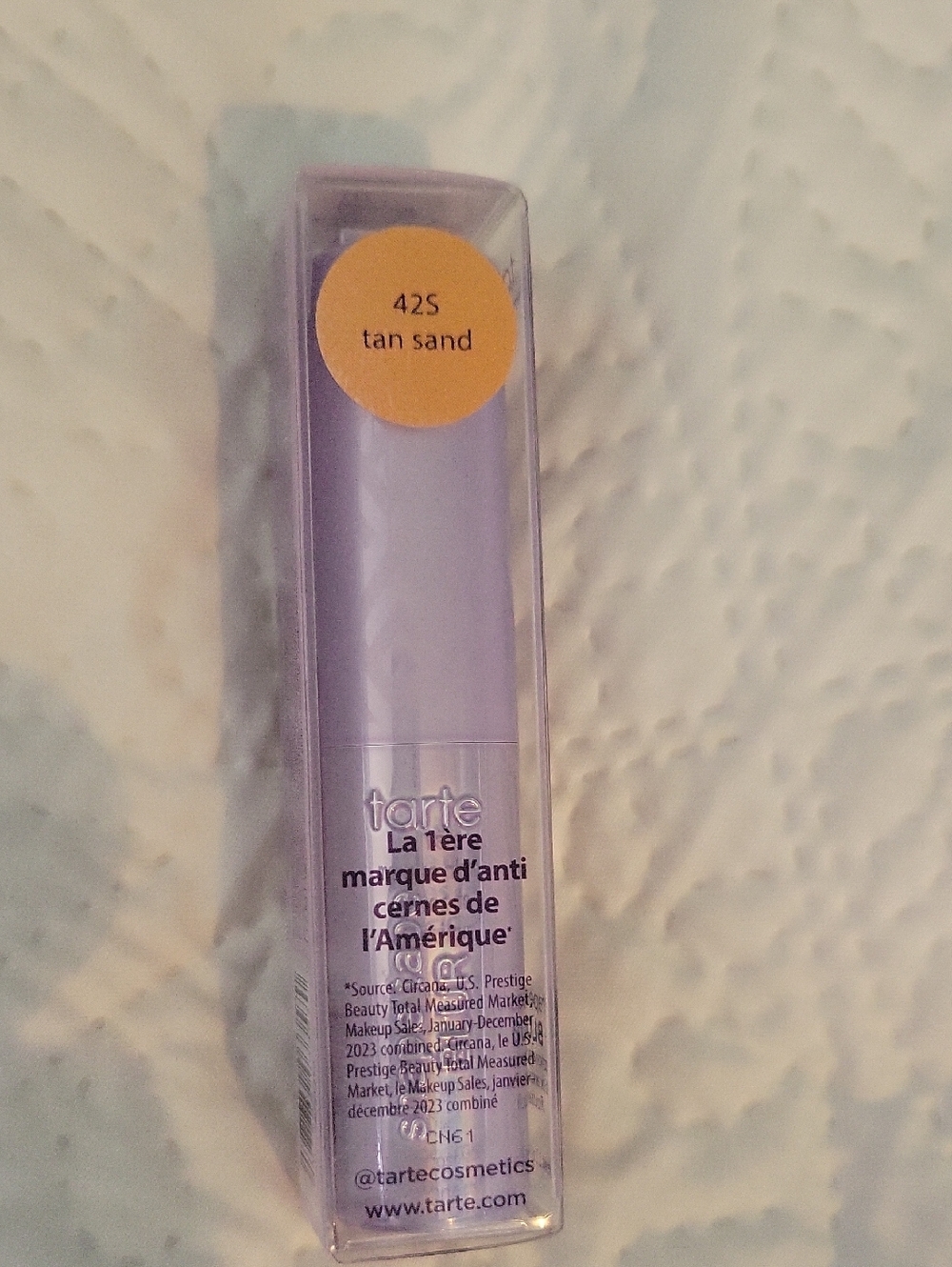tarte Concealer Stick - Lavender Tube with Tan Sand Label